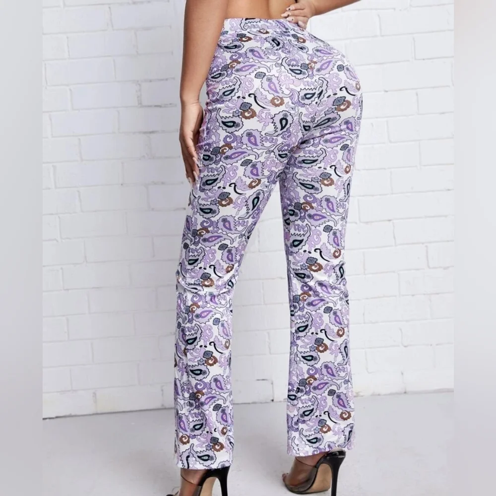 Boho Paisley Flare Leg Pants - Picture 3 of 8